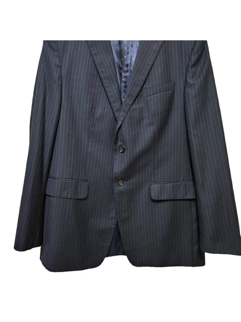 Banana Republic Navy Pinstripe Modern Fit Single Breasted Blazer Sz 42R